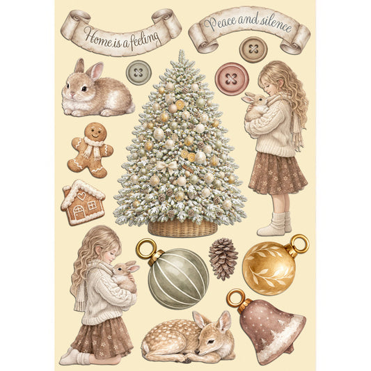 Stamperia - A5 - Wooden Shapes - White Christmas