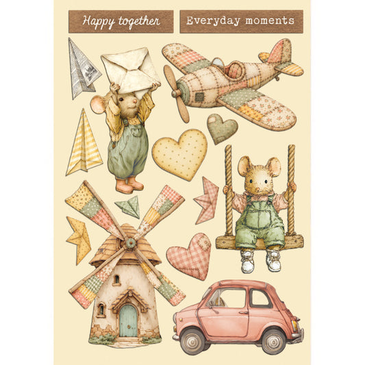 Stamperia - A5 - Wooden Shapes - Cozy Family