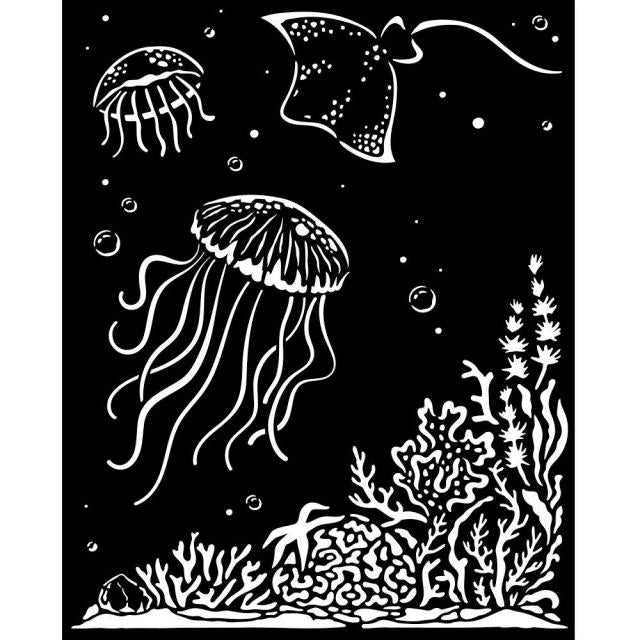 Stamperia - Mix Media Stencil - 20 X 25   Songs of the Sea - Jellyfish