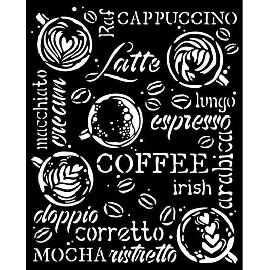 Stamperia - Mix Media Stencil - 20 X 25   Coffee and Chocolate Cappuccino