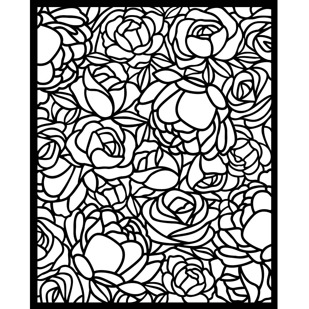 Stamperia - Mix Media Stencil - 20 X 25 Romance Forever Rose Pattern