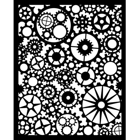 Stamperia - Mix Media Stencil - 20 X 25 Voyages Fantastiques gears pattern