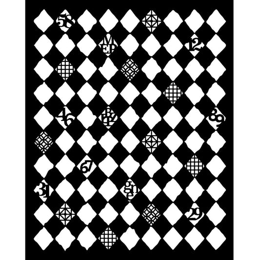 Stamperia - Mix Media Stencil - 20 X 25 Furry Friends rhombus pattern