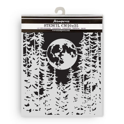 Stamperia - Mix Media Stencil - 20 X 25 Herbarium Silvae - Moon in the forest