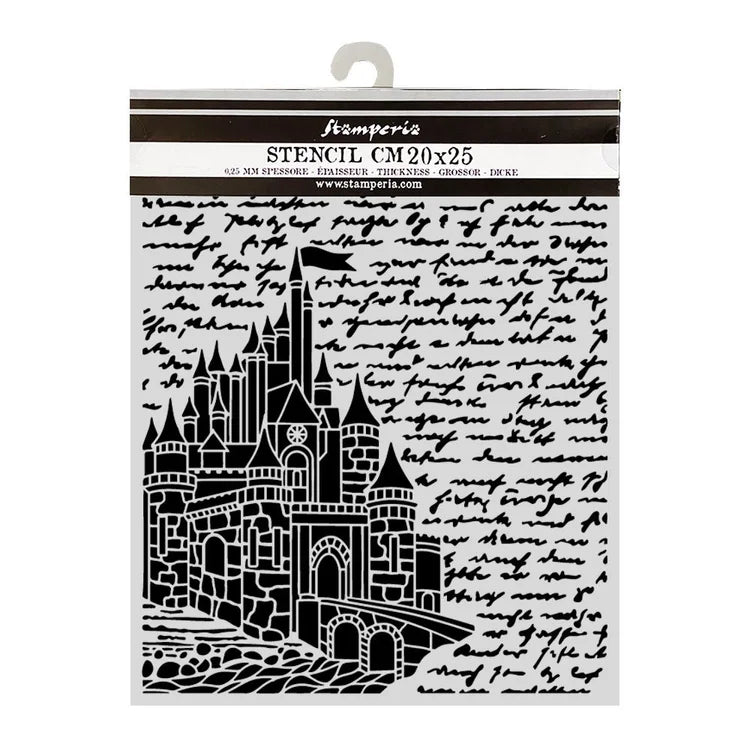 Stamperia - Mix Media Stencil - 20 X 25 Wonderland Castle