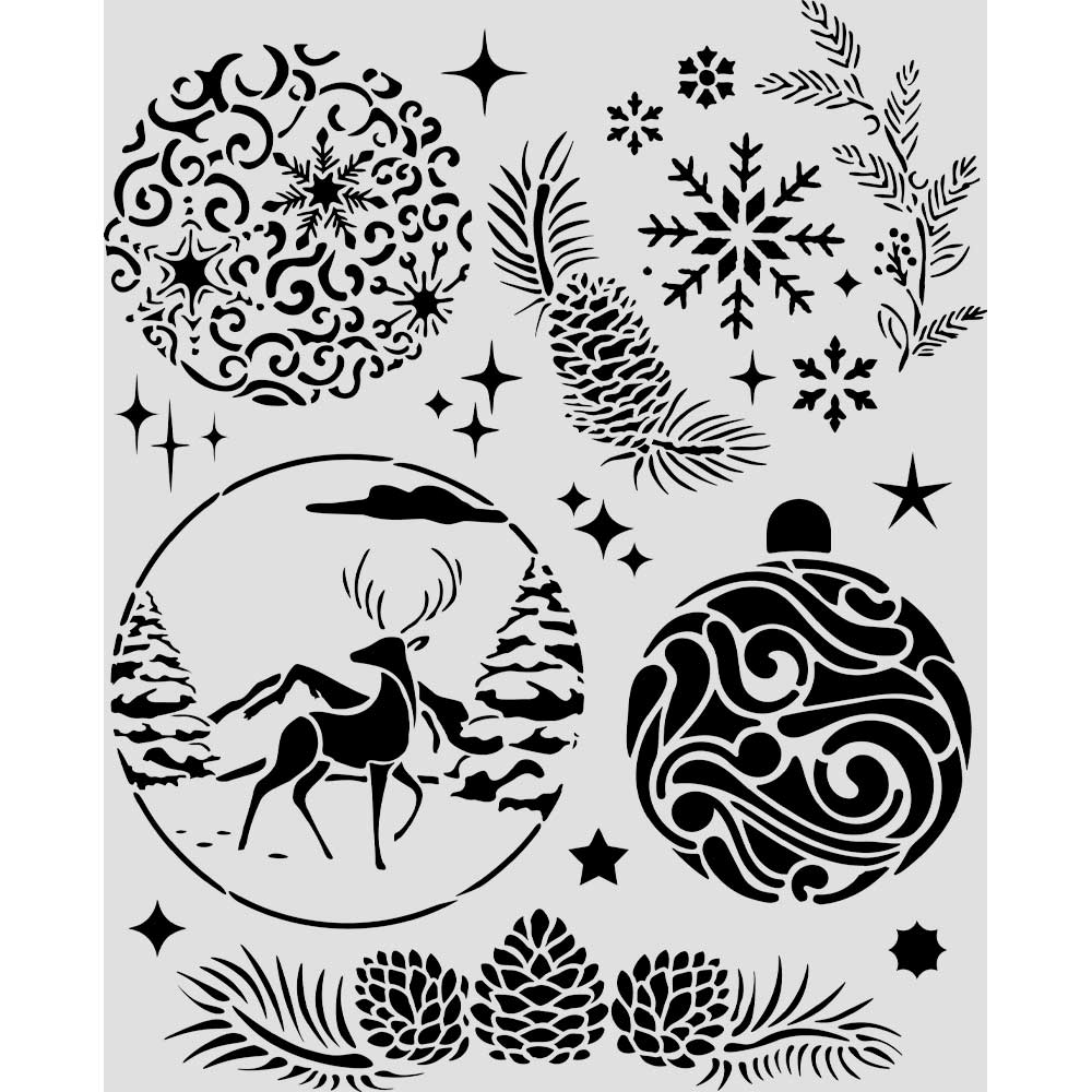 Stamperia - Mix Media Stencil - 20 X 25 Christmas Balls