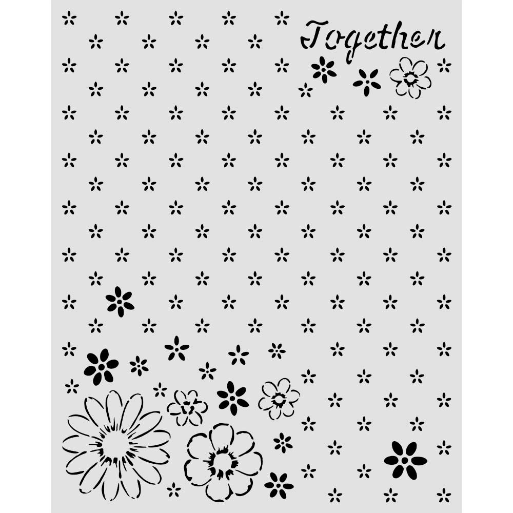 Stamperia - Mix Media Stencil - 20 X 25 Cozy Family together pattern