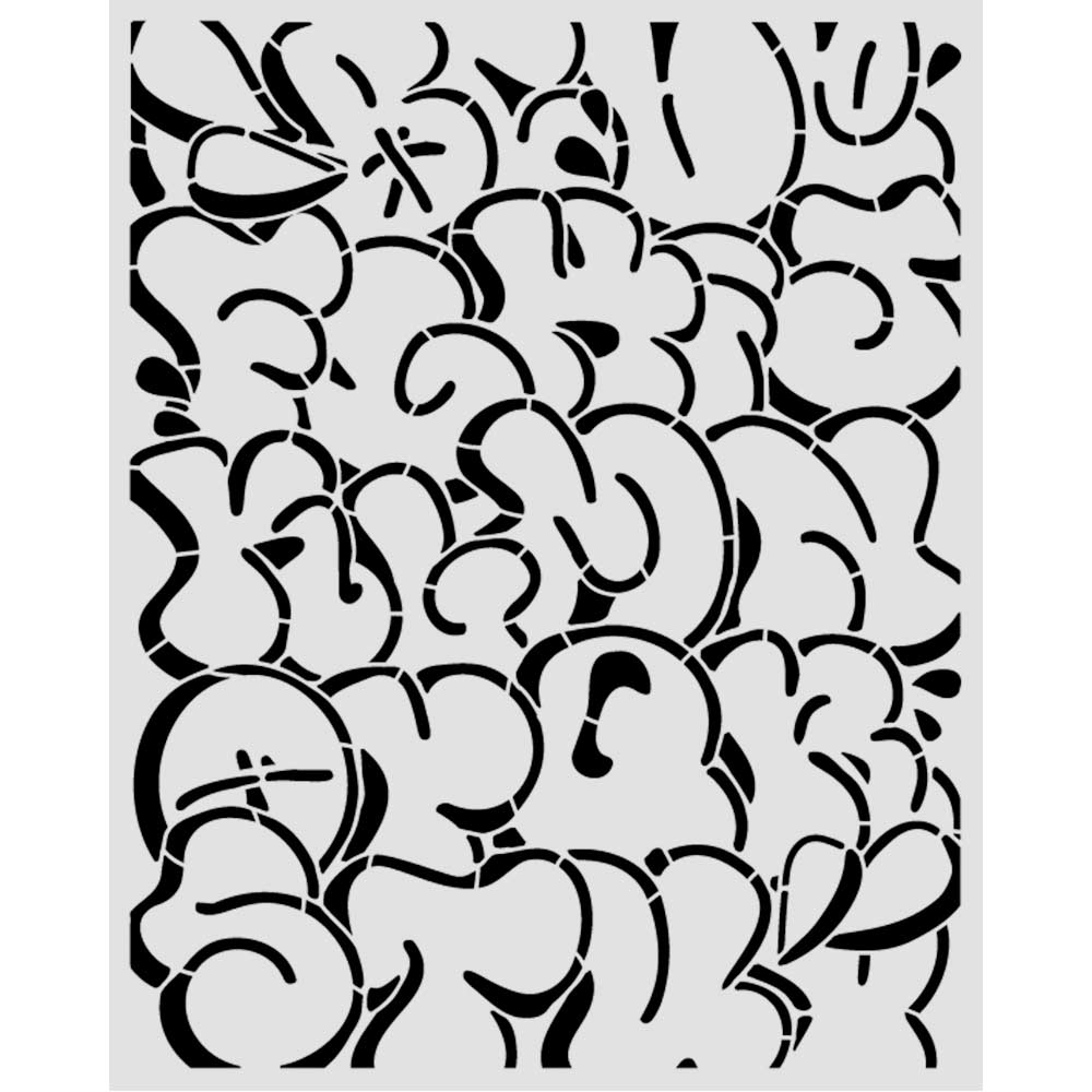 Stamperia - Mix Media Stencil - 20 X 25 Furry Friends 2 Pop art pattern