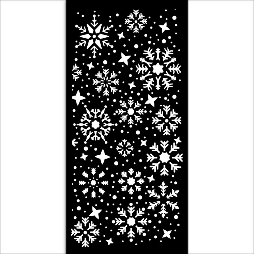 Stamperia- Thick Stencil 12 X 25cm- Gear up for Christmas snowflakes