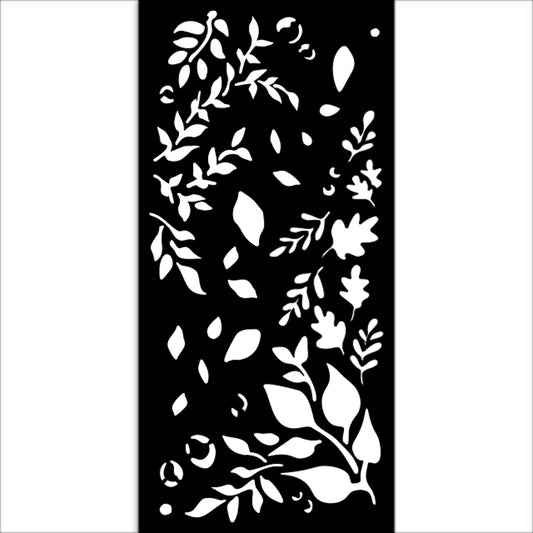 Pre Order - Stamperia- Thick Stencil 12 X 25cm- Create Happiness dewdrops big leaves