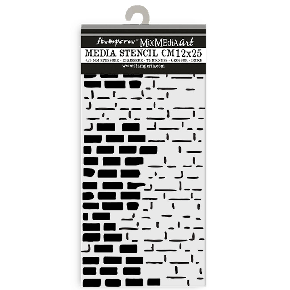 Stamperia- Thick Stencil 12 X 25cm- Art of Travelling bricks