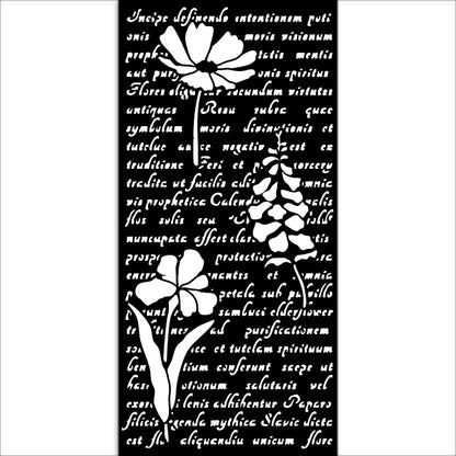 Stamperia- Thick Stencil 12 X 25cm- Herbarium Silvae - Letter with flowers