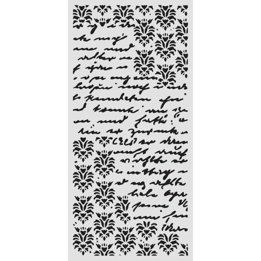 Stamperia- Thick Stencil 12 X 25cm-  Secret Diary Seal and writings