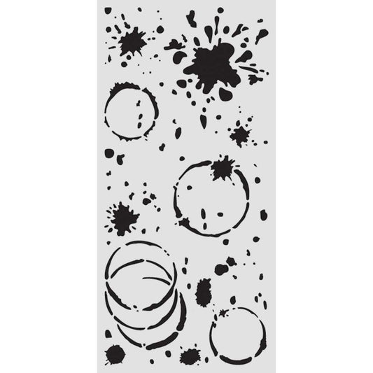 Stamperia- Thick Stencil 12 X 25cm-  Secret Diary Ink Splatter