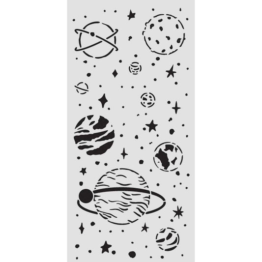 Stamperia- Thick Stencil 12 X 25cm- A New Beginning - planetary