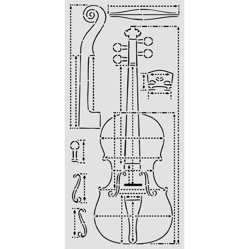 Stamperia- Thick Stencil 12 X 25cm- Symphony Violin Sections
