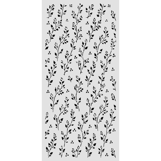 Stamperia- Thick Stencil 12 X 25cm- Cozy Family sprig pattern