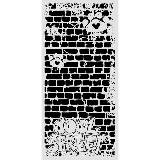 Stamperia- Thick Stencil 12 X 25cm- Furry Friends 2 cool street bricks