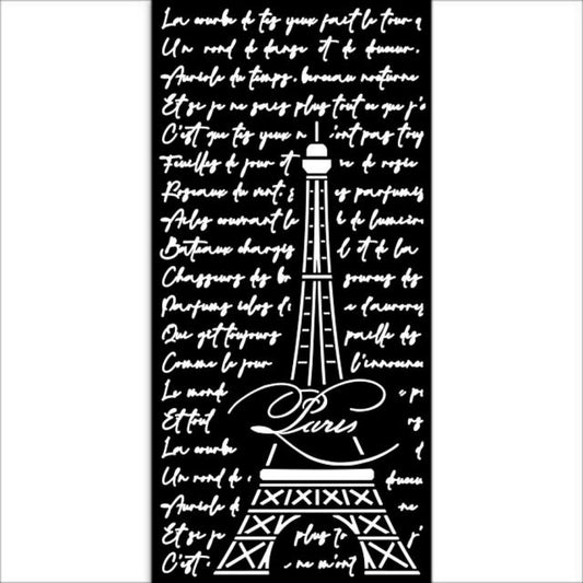 Stamperia- Thick Stencil 12 X 25cm- Oh La La Tour Eiffel