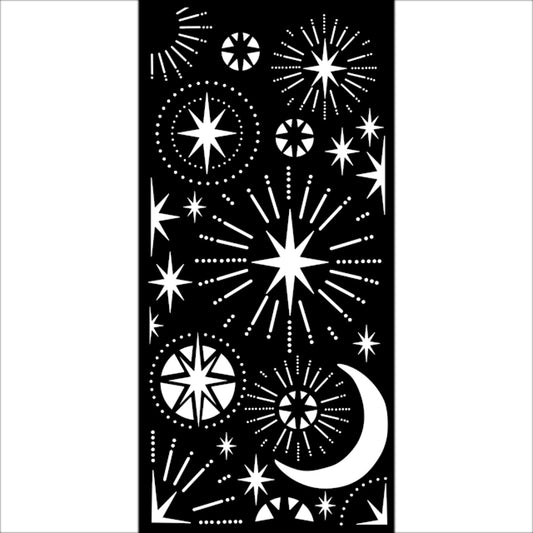 Stamperia- Thick Stencil 12 X 25cm- Christmas stars and moon