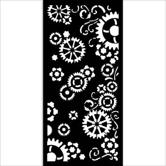 Stamperia- Thick Stencil 12 X 25cm- Gear up for Christmas gears