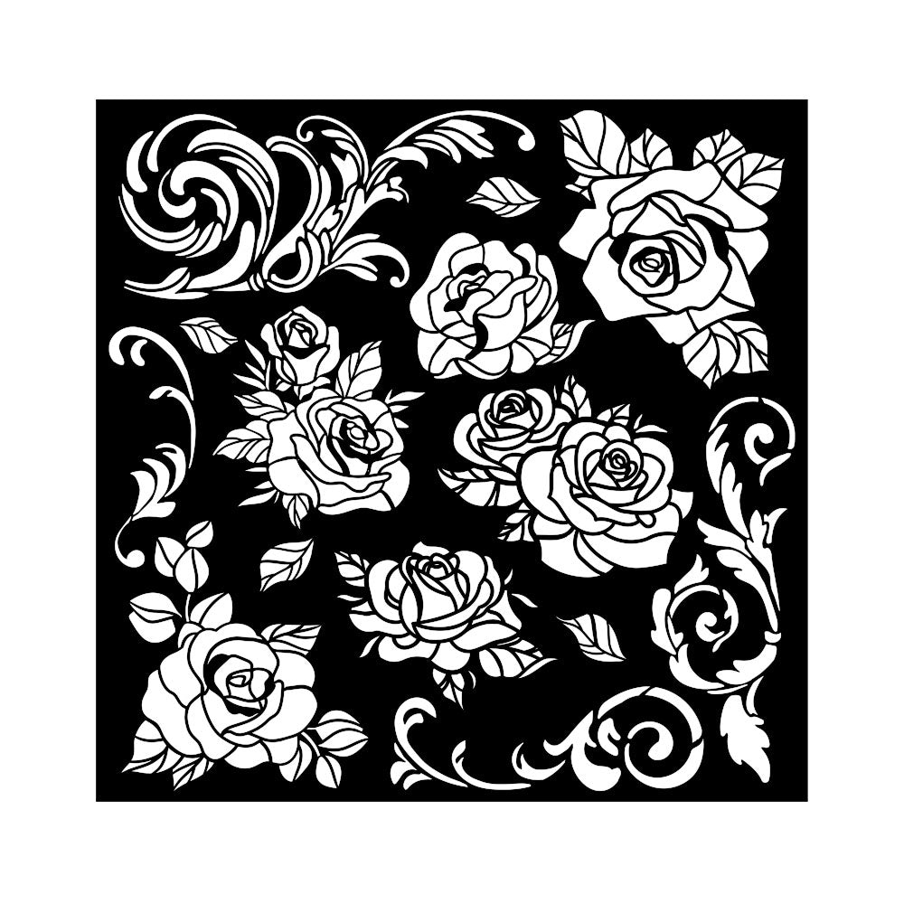 Stamperia - Mix Media Stencil - 18 X 18 - Shabby Rose pattern