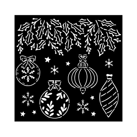 Stamperia - Mix Media Stencil - 18 X 18 - The Nutcracker Christmas balls