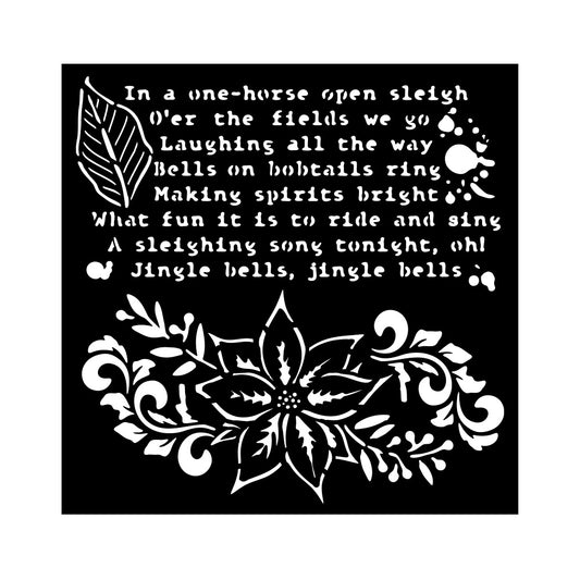 Stamperia - Mix Media Stencil - 18 X 18 - The Nutcracker poinsettia