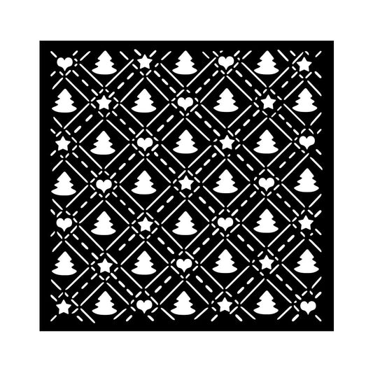 Stamperia - Mix Media Stencil - 18 X 18 - Candy Christmas Tree Pattern