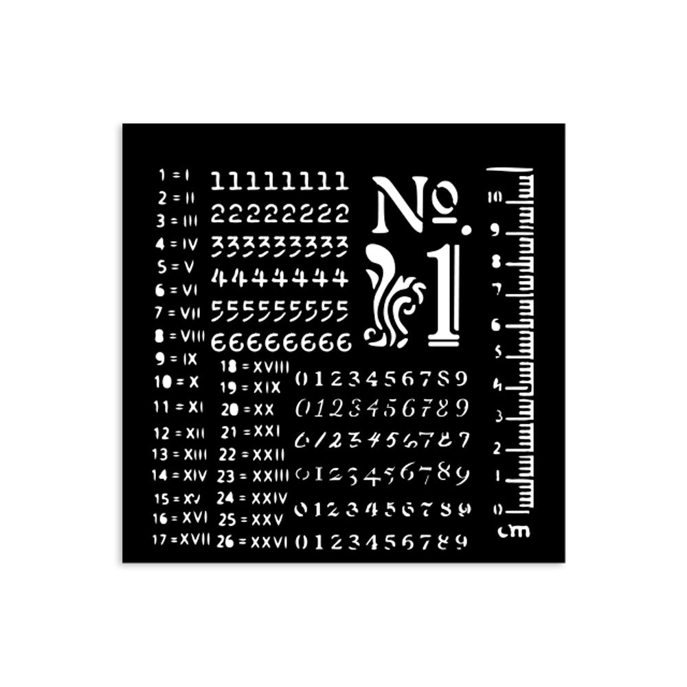 Pre Order Stamperia- Thick Stencil 12 X 12cm- Numbers pattern