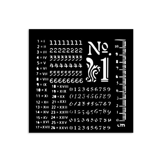 Pre Order Stamperia- Thick Stencil 12 X 12cm- Numbers pattern