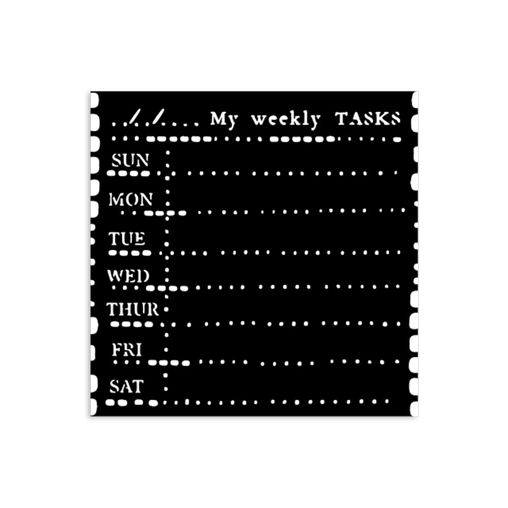 Pre Order Stamperia- Thick Stencil 12 X 12cm- Diary weekly planner