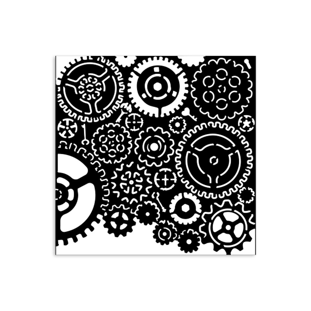 Pre Order Stamperia- Thick Stencil 12 X 12cm Gears pattern