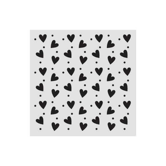 Stamperia- Thick Stencil 12 X 12cm - Family heart texture
