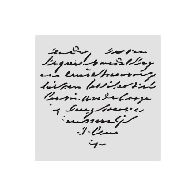 Stamperia- Thick Stencil 12 X 12cm - Family heart with writing