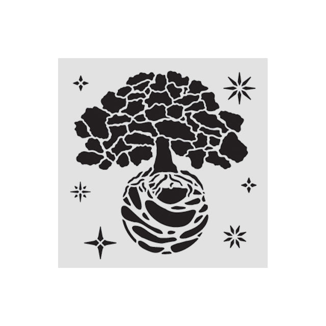 Stamperia- Thick Stencil 12 X 12cm - A new beginning - the world tree