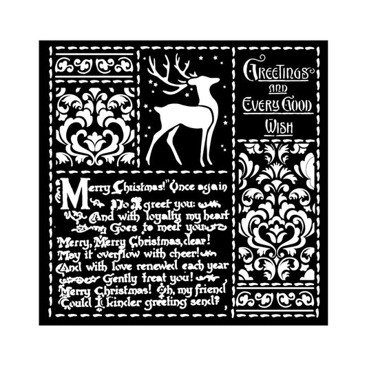 Stamperia - Mix Media Stencil - 18 X 18 - Christmas Letters