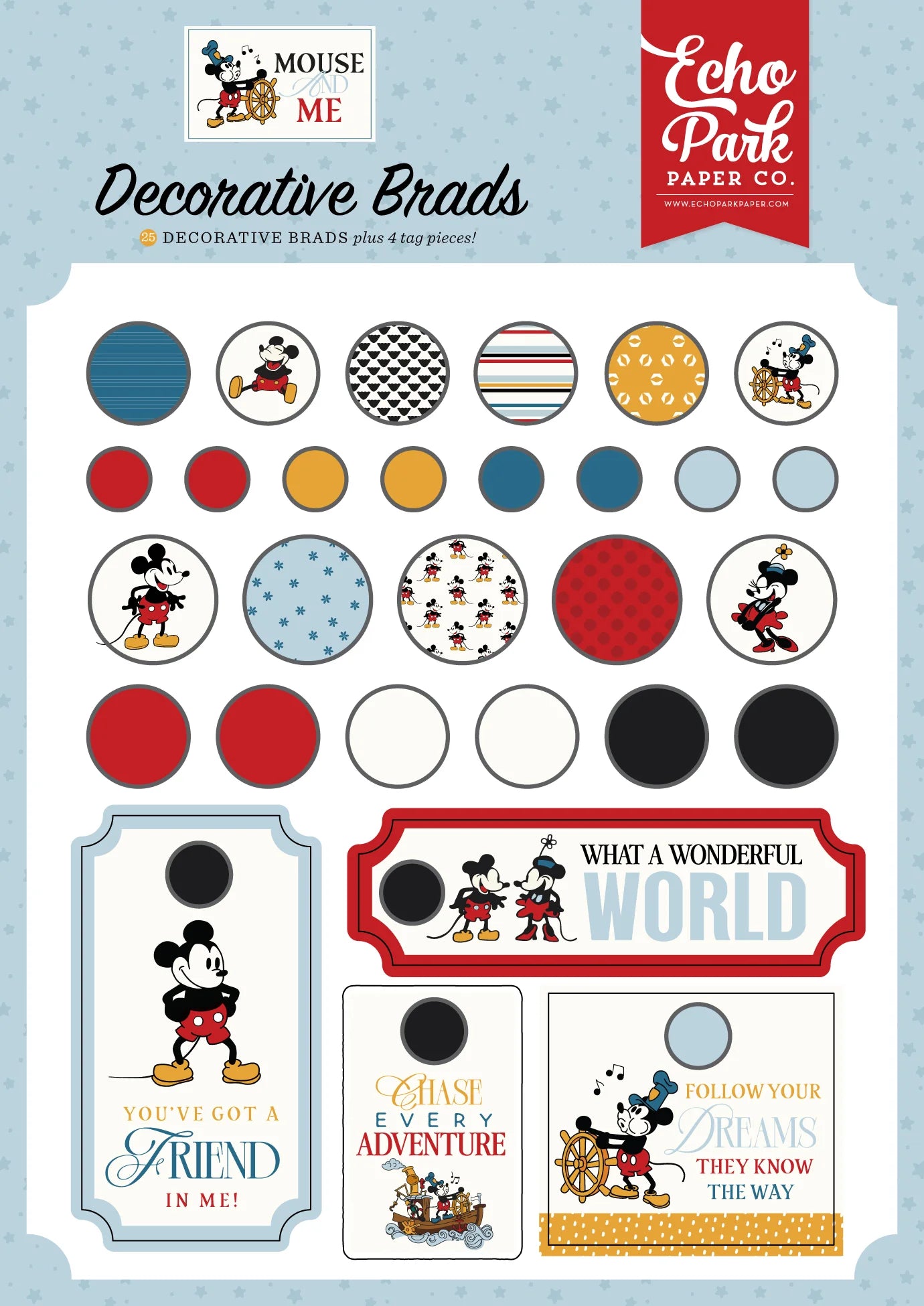 Mouse and Me - Decorative Brads