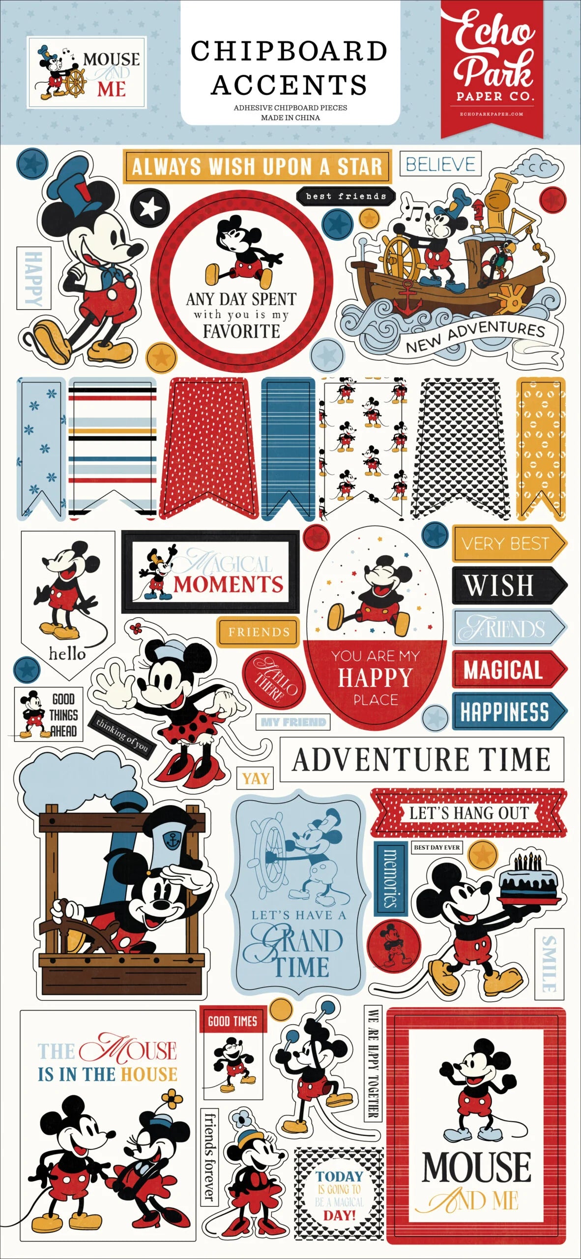 Mouse and Me - 6x13 Chipboard Accents