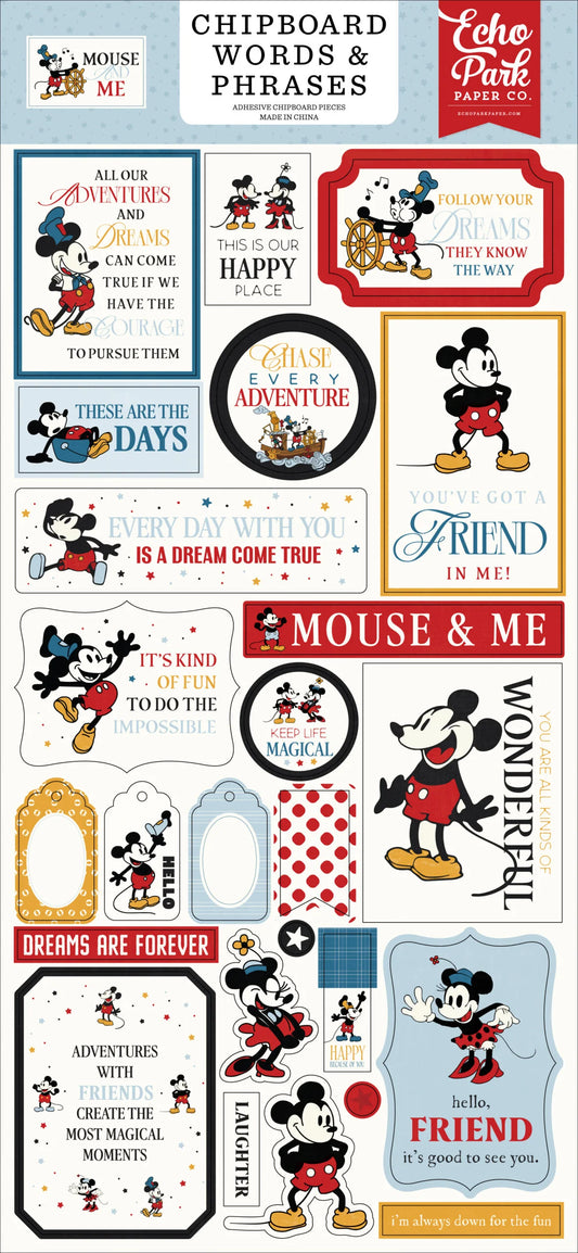 Mouse and Me - 6x13 Chipboard Word & Phrases