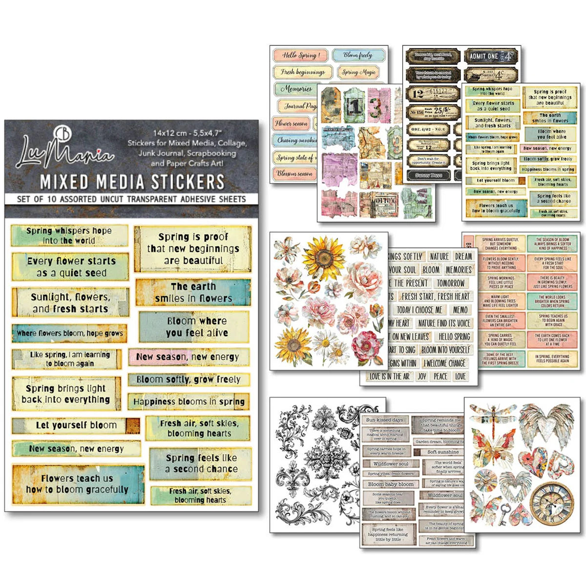 CIAO BELLA  - Mixed Media Stickers  – Sound of Spring Pack of 10