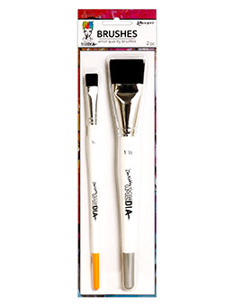 Dina Wakley - Stiff Bristle Brush 2PK: 1-1/2", 1/2"