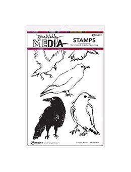 Dina Wakley - Stamps - Scribbly Ravens