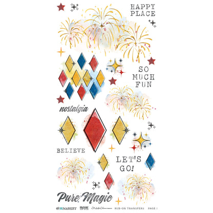 49 and Market - Blendable Rub On Transfers  - 2 Sheets 6x12' - Mouse & Co