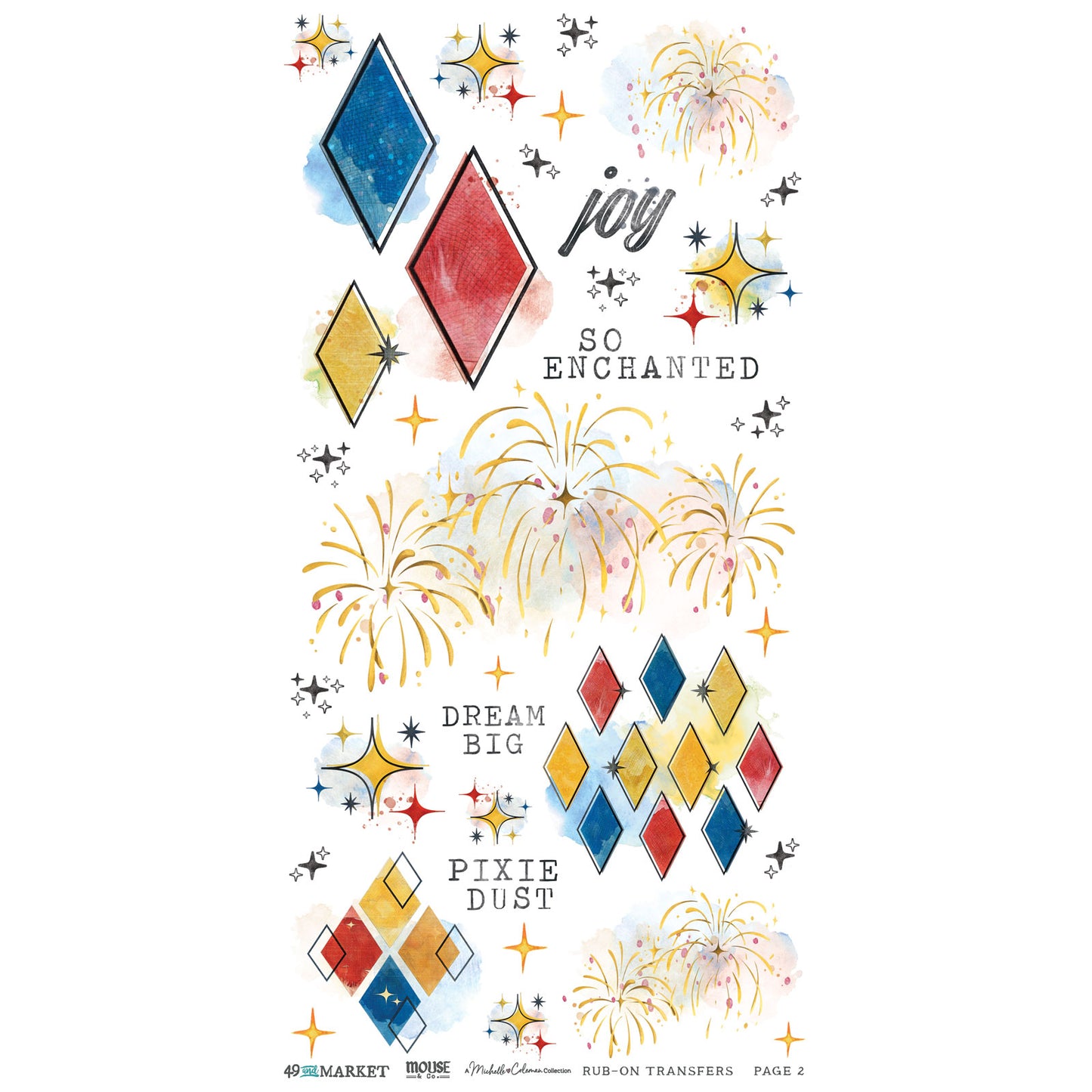 49 and Market - Blendable Rub On Transfers  - 2 Sheets 6x12' - Mouse & Co