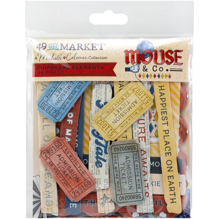 49 and Market - Chipboard Elements - 31 pieces - Mouse & co