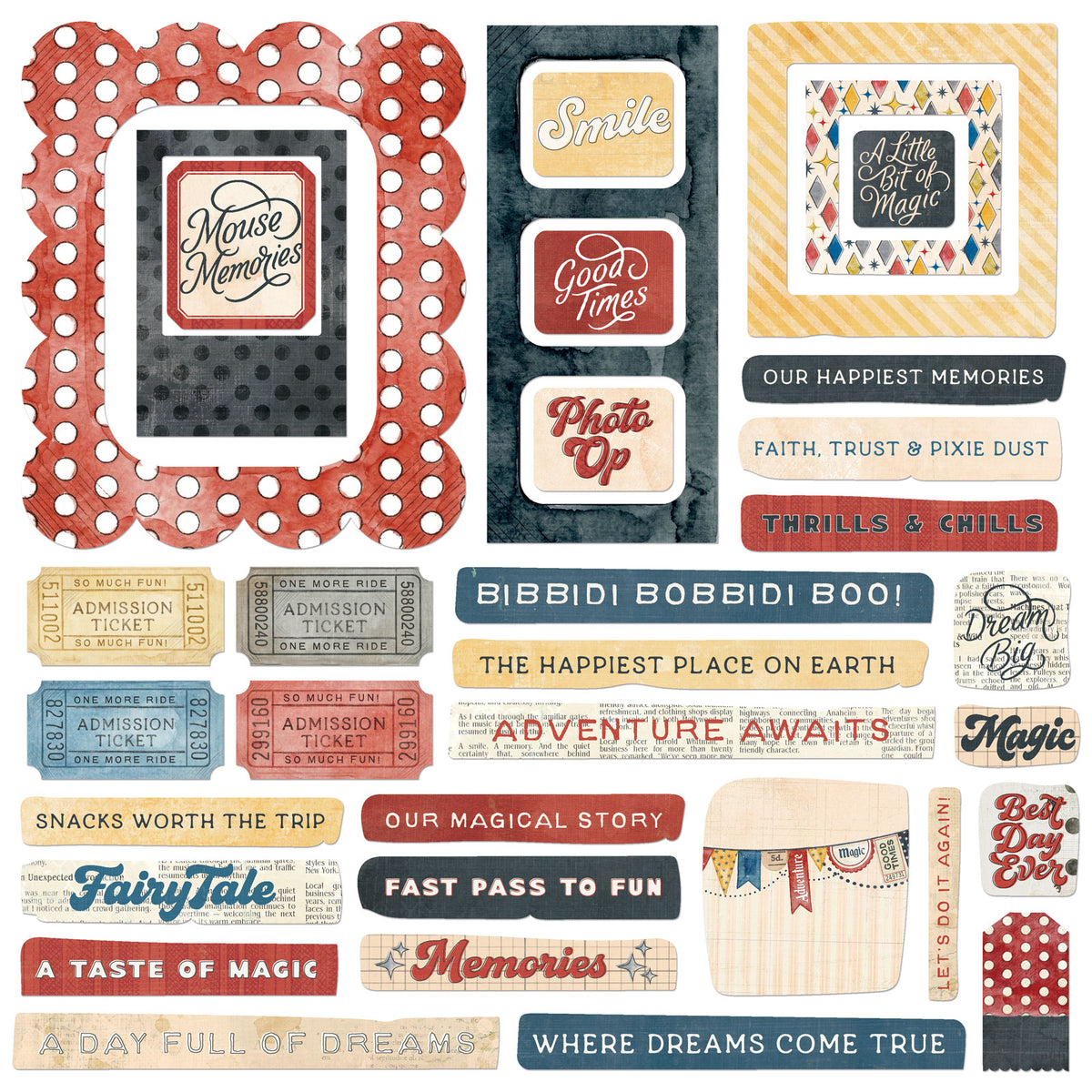49 and Market - Chipboard Elements - 31 pieces - Mouse & co