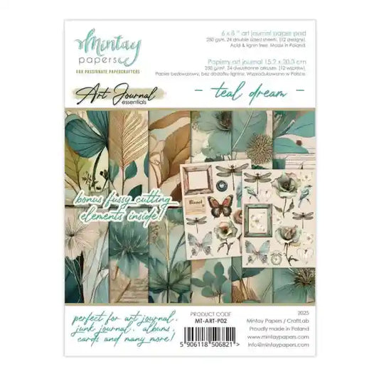 Mintay - Art Journal Essentials - 6 x 8 Paper Pad - Teal Dream