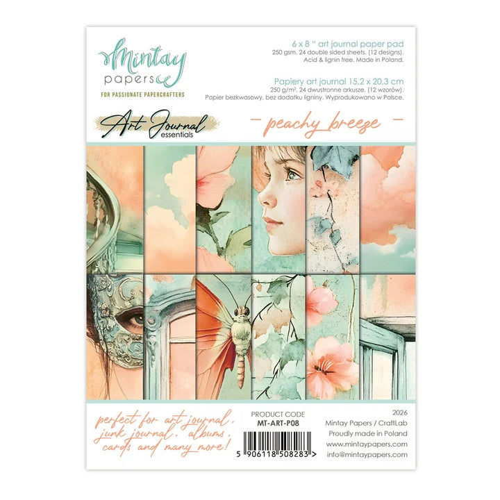 Mintay - Art Journal Essentials - 6 x 8 Paper Pad - Peachy Breeze