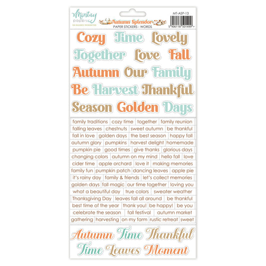 Mintay - Paper Stickers - Words - Autumn Splendor